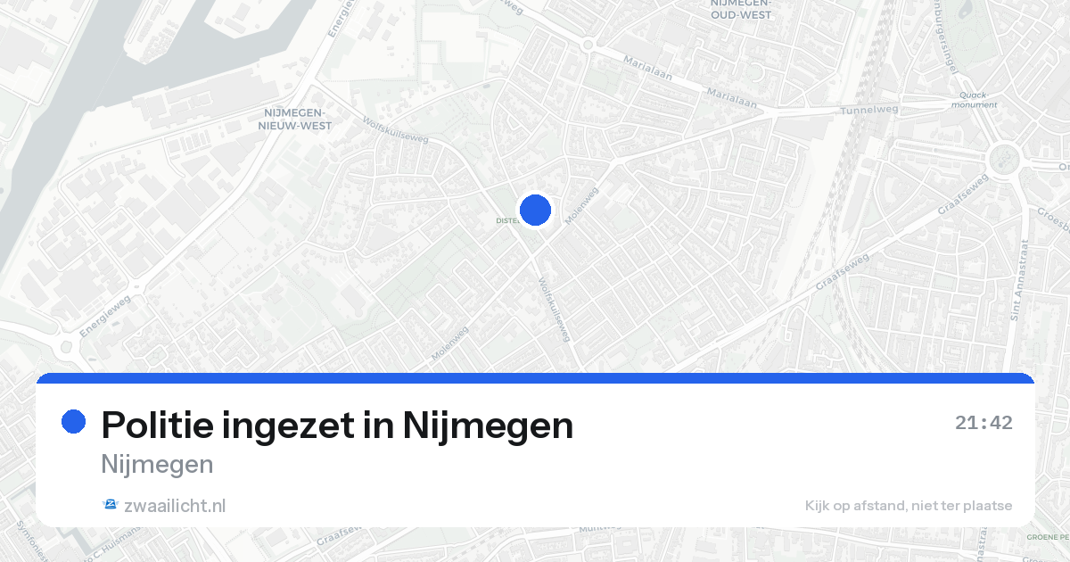 Politie ingezet in Nijmegen — 15 aug 2026 | 🚨 Zwaailicht.nl