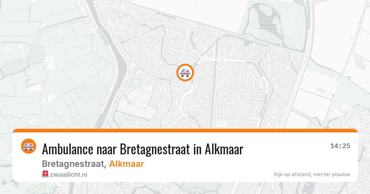 Ambulance naar Bretagnestraat in Alkmaar — 15 jul 2026