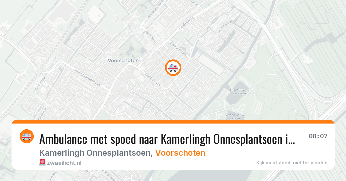 Ambulance met spoed naar Kamerlingh Onnesplantsoen in Voorschoten — 14 aug 2026