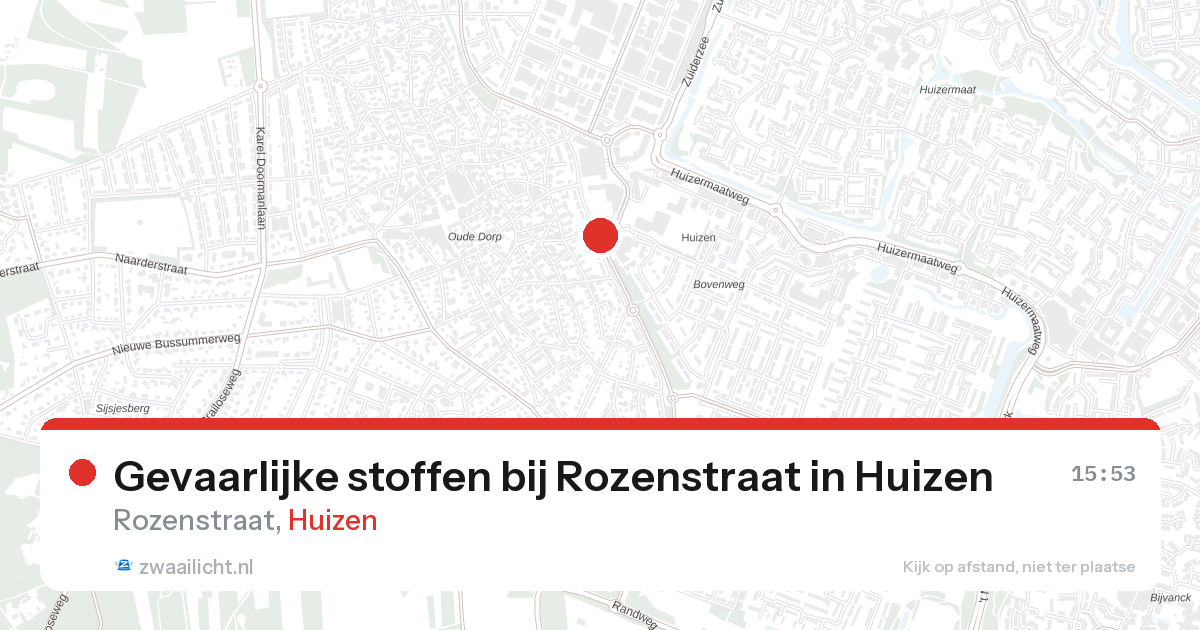 Gevaarlijke stoffen bij Rozenstraat in Huizen — 16 mrt 2026