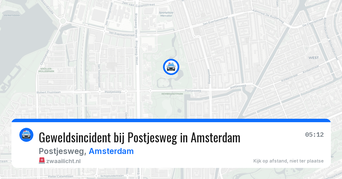 Geweldsincident bij Postjesweg in Amsterdam — 14 aug 2026