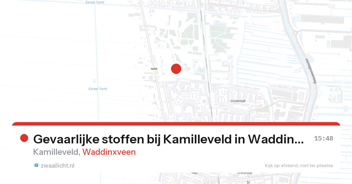 Gevaarlijke stoffen bij Kamilleveld in Waddinxveen — 4 apr 2026