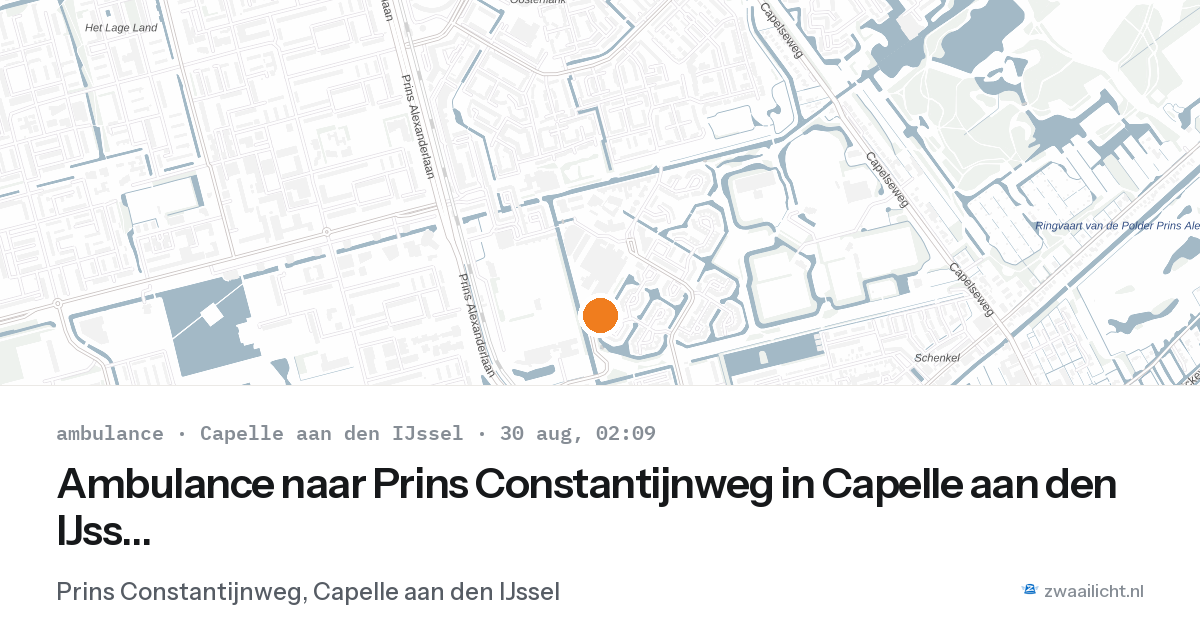 Ambulance naar Prins Constantijnweg in Capelle aan den IJssel — 30 aug 2026
