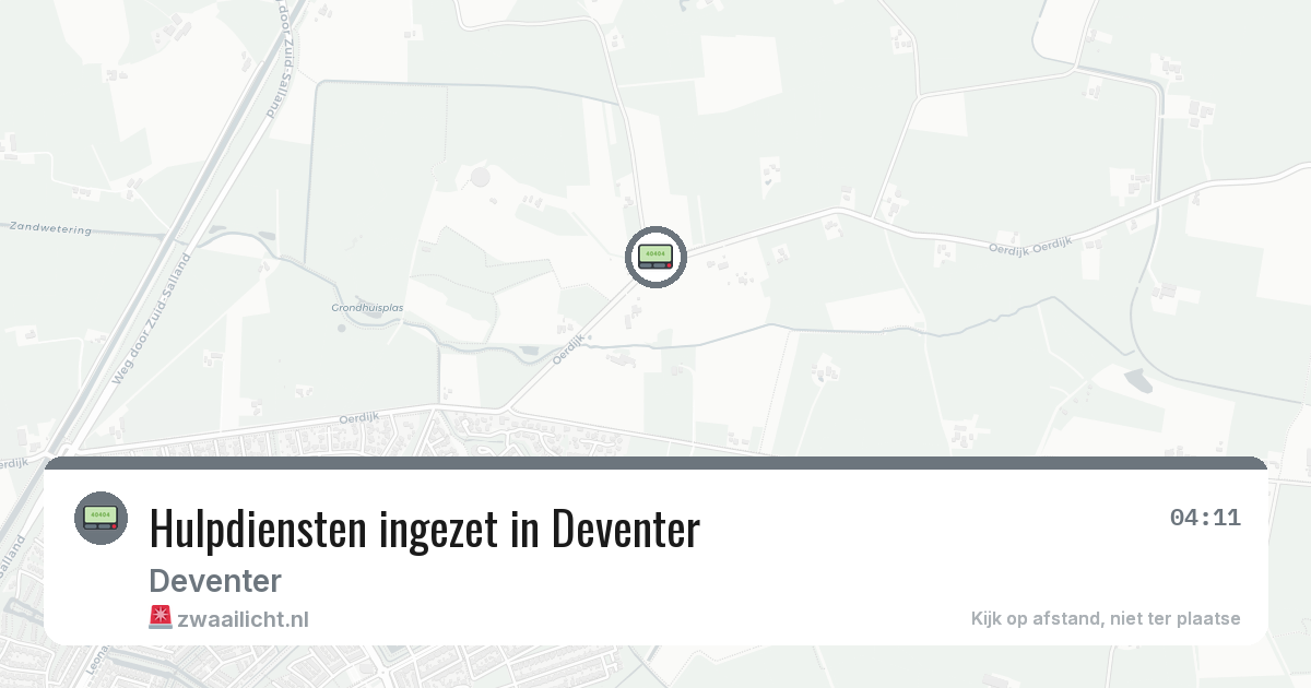 Hulpdiensten ingezet in Deventer — 4 jul 2026 | 🚨 Zwaailicht.nl