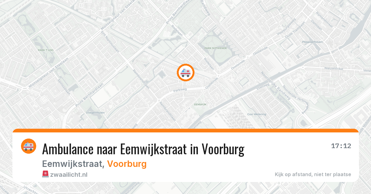 Ambulance naar Eemwijkstraat in Voorburg — 11 aug 2026