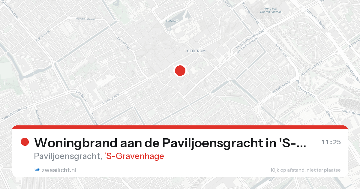 Woningbrand aan de Paviljoensgracht in 'S-Gravenhage — 17 aug 2026