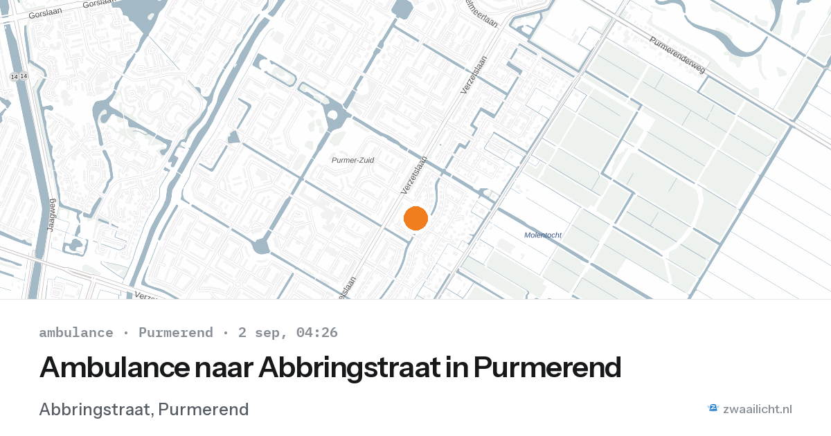 Ambulance naar Abbringstraat in Purmerend — 2 sep 2026