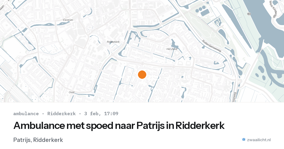 Ambulance met spoed naar Patrijs in Ridderkerk — 3 feb 2026