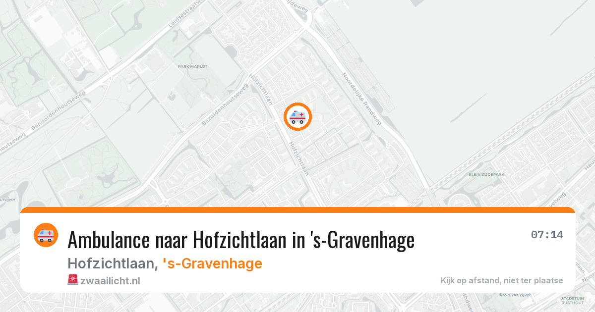 Ambulance naar Hofzichtlaan in 's-Gravenhage — 12 aug 2026