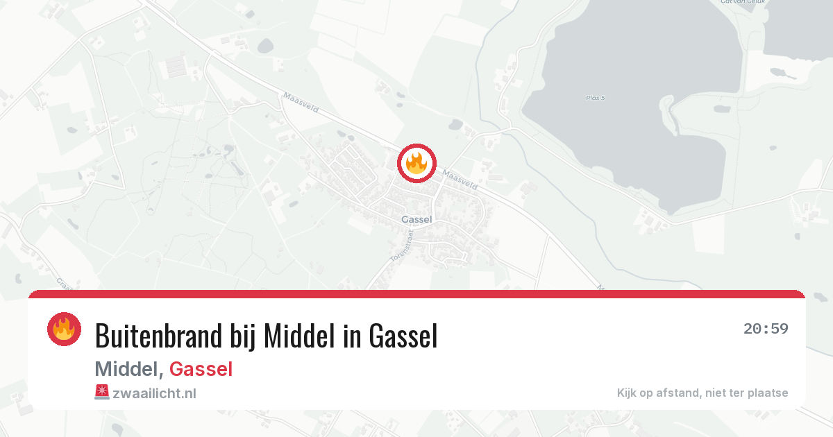 Buitenbrand bij Middel in Gassel — 27 jul 2026