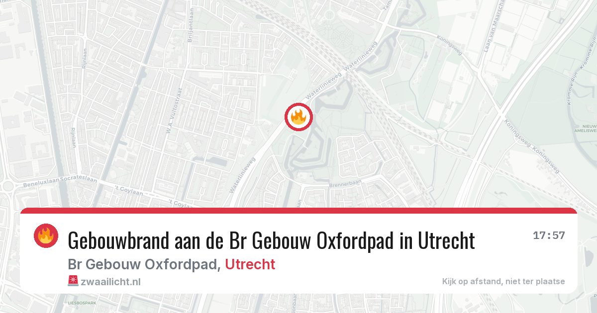 Gebouwbrand aan de Br Gebouw Oxfordpad in Utrecht — 8 feb 2026