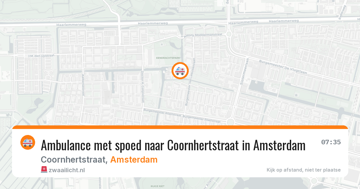 Ambulance met spoed naar Coornhertstraat in Amsterdam — 6 jul 2026