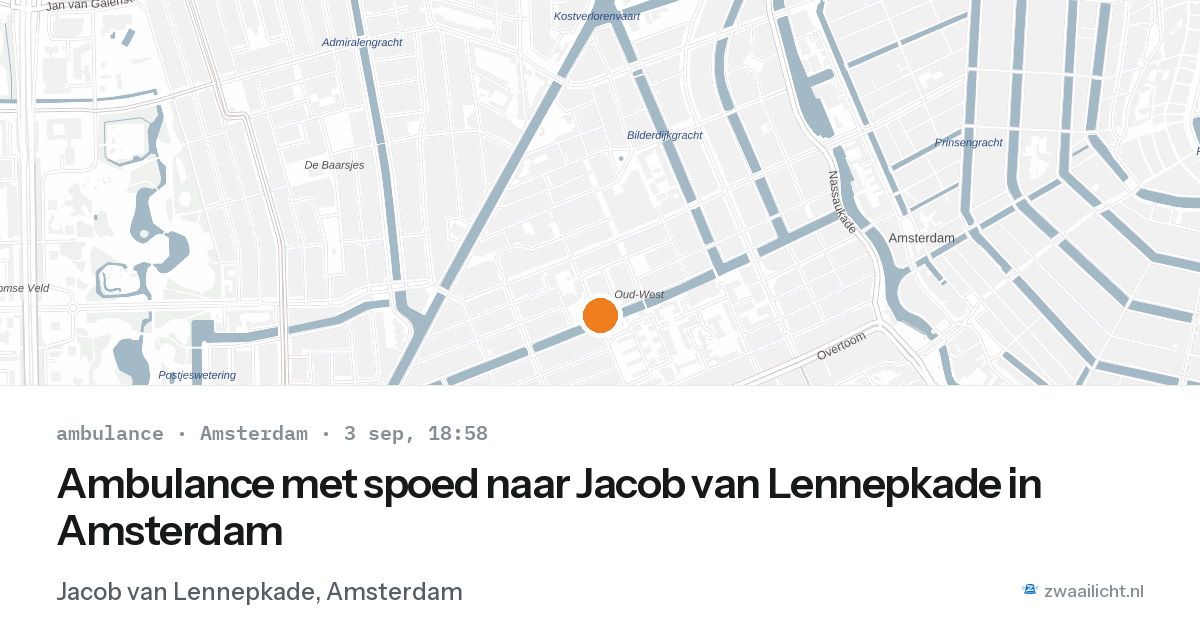Ambulance met spoed naar Jacob van Lennepkade in Amsterdam — 3 sep 2026