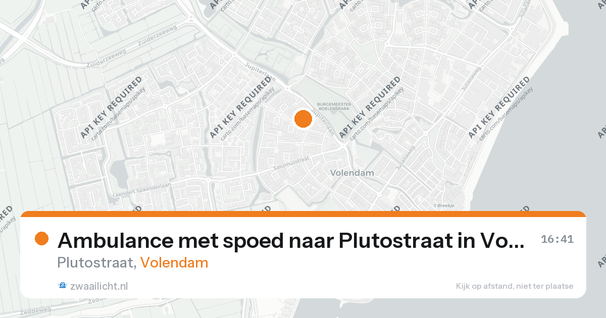 Ambulance met spoed naar Plutostraat in Volendam — 26 aug 2026