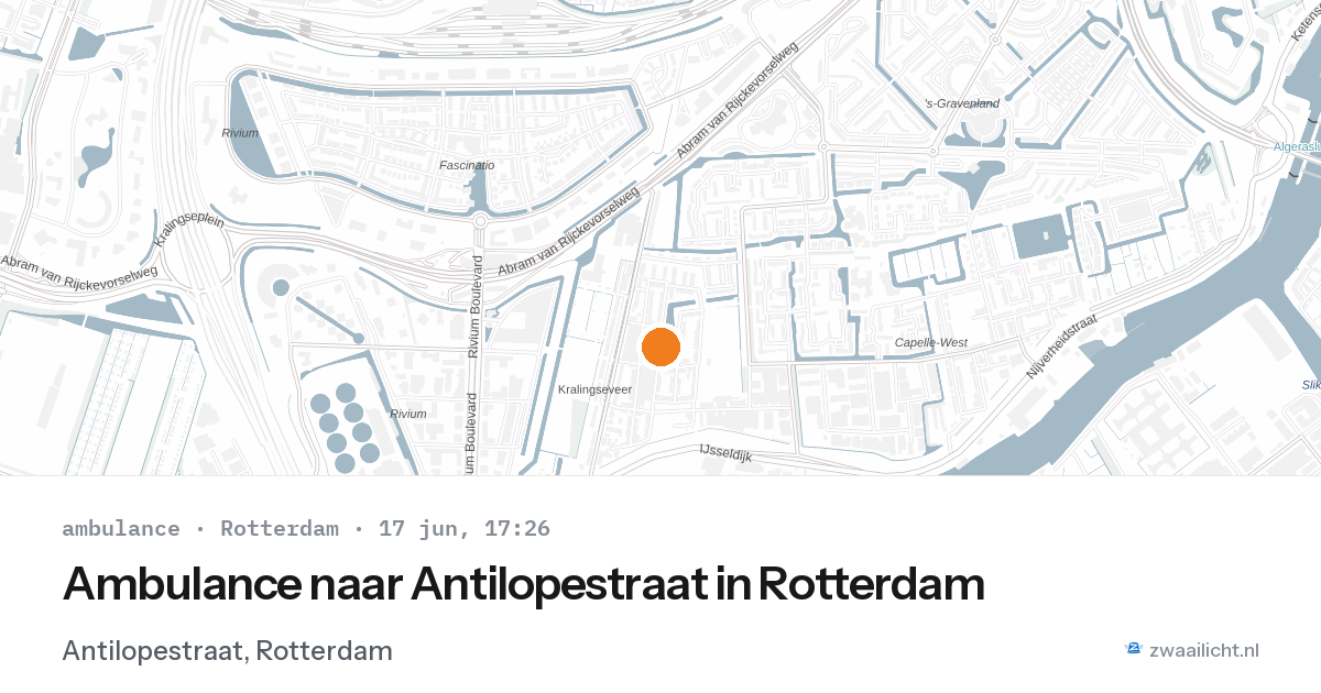 Ambulance naar Antilopestraat in Rotterdam — 17 jun 2026