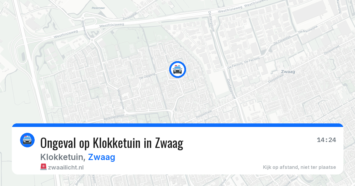 Ongeval op Klokketuin in Zwaag — 25 jun 2026