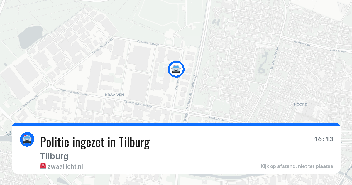 Politie ingezet in Tilburg — 18 jun 2026 | 🚨 Zwaailicht.nl