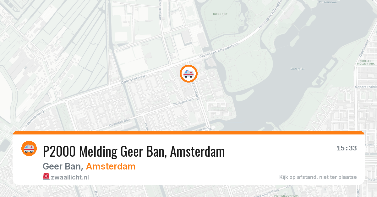 P2000 Melding Geer Ban, Amsterdam — 26 mei 2026