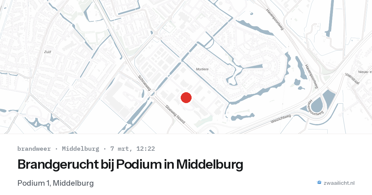 Brandgerucht bij Podium in Middelburg — 7 mrt 2026