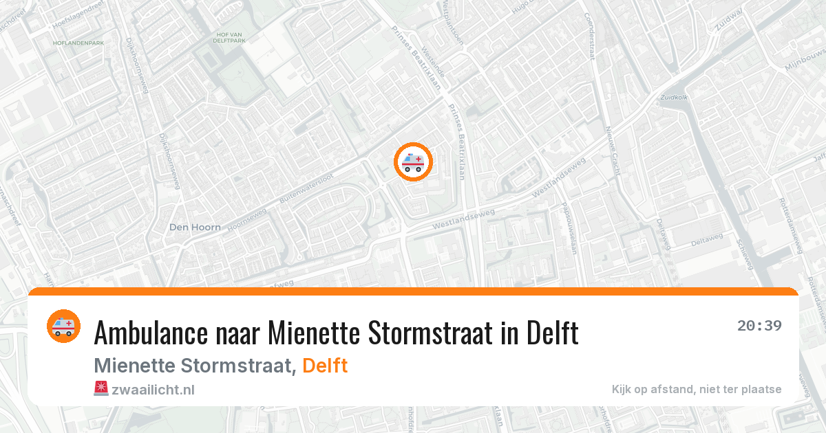 Ambulance naar Mienette Stormstraat in Delft — 6 jul 2026