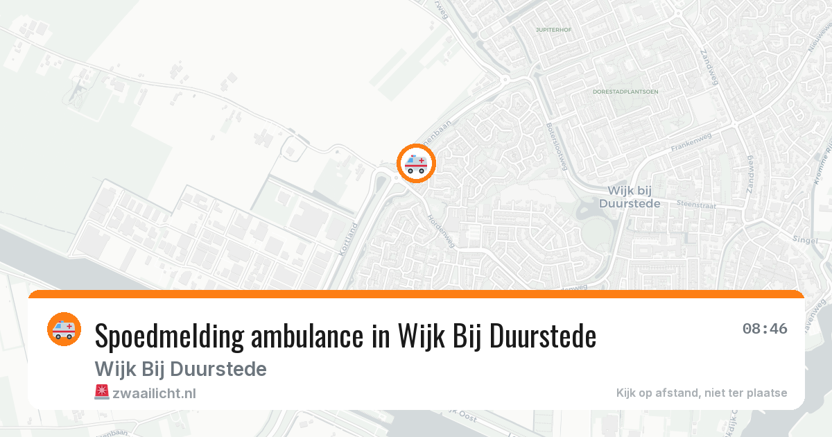 Spoedmelding ambulance in Wijk Bij Duurstede — 13 aug 2026