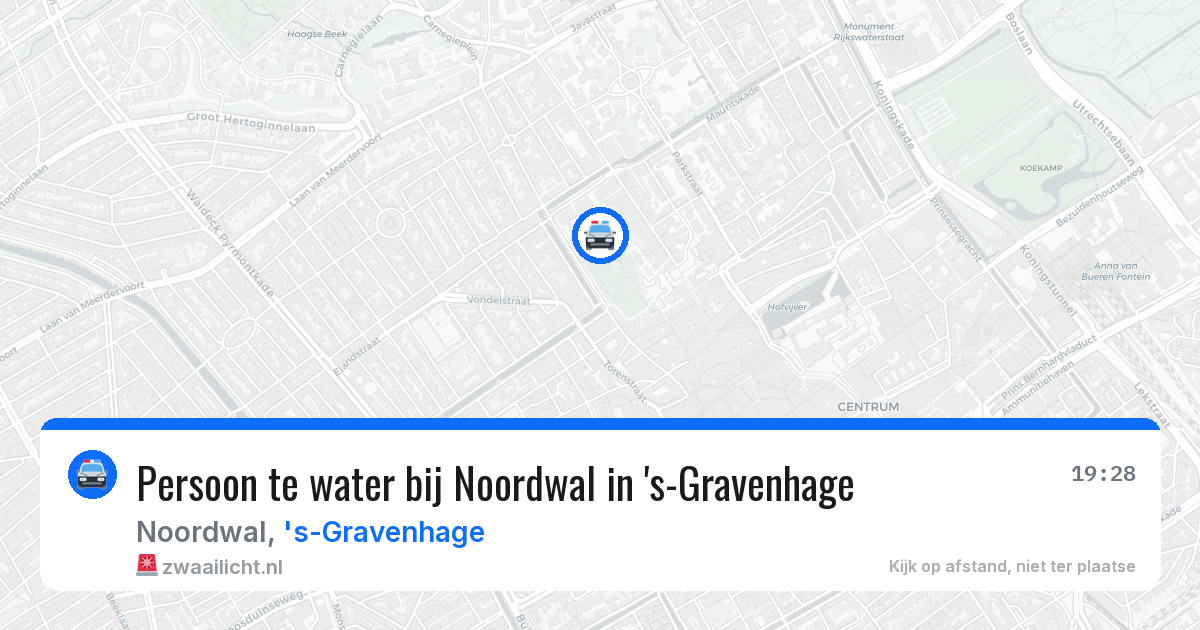 Persoon te water bij Noordwal in 's-Gravenhage — 25 apr 2026