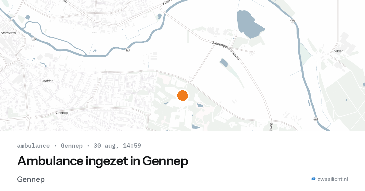 Ambulance ingezet in Gennep — 30 aug 2026