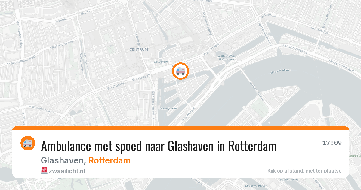 Ambulance met spoed naar Glashaven in Rotterdam — 9 aug 2026