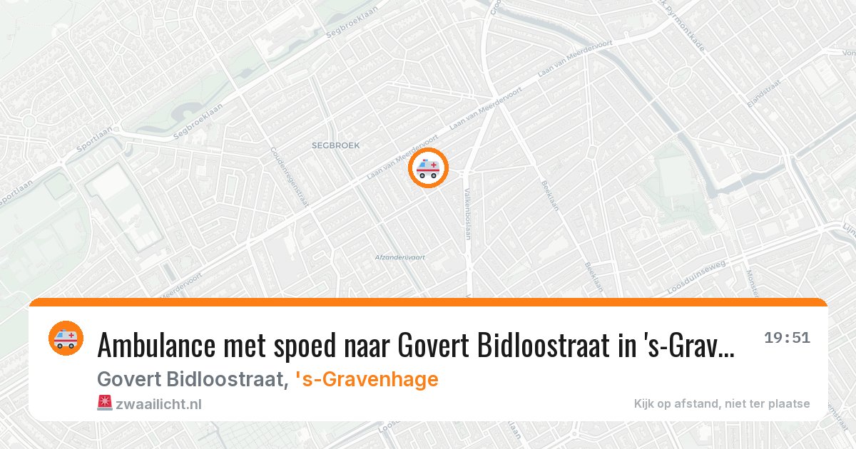 Ambulance met spoed naar Govert Bidloostraat in 's-Gravenhage — 22 mrt 2026