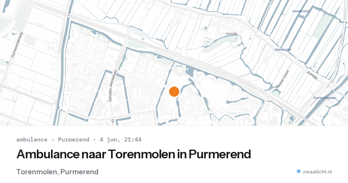 Ambulance naar Torenmolen in Purmerend — 4 jun 2026