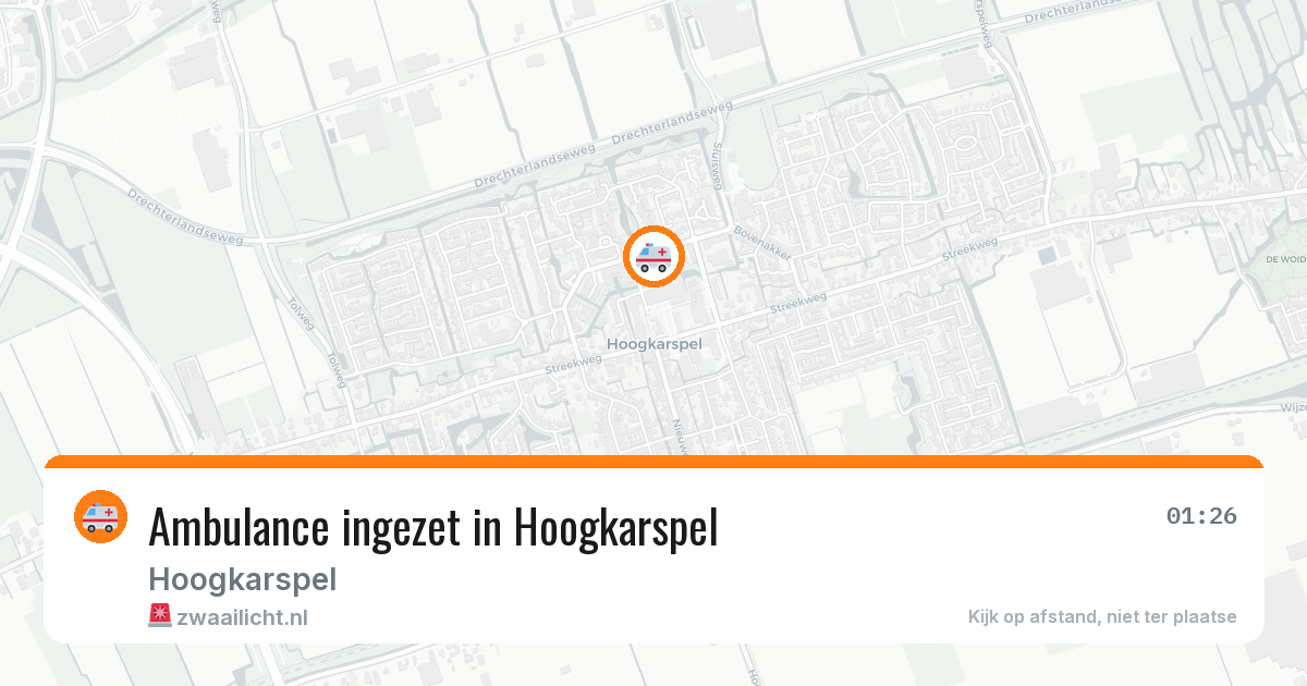 Ambulance ingezet in Hoogkarspel — 9 jul 2026 | 🚨 Zwaailicht.nl