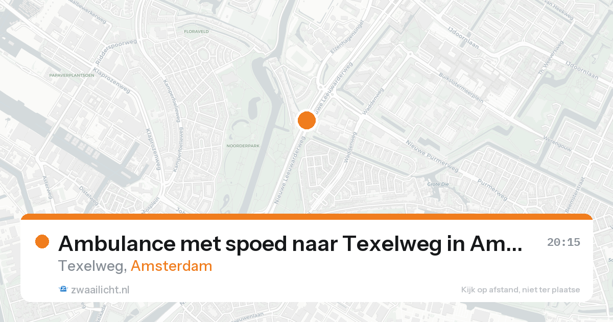 Ambulance met spoed naar Texelweg in Amsterdam — 25 aug 2026