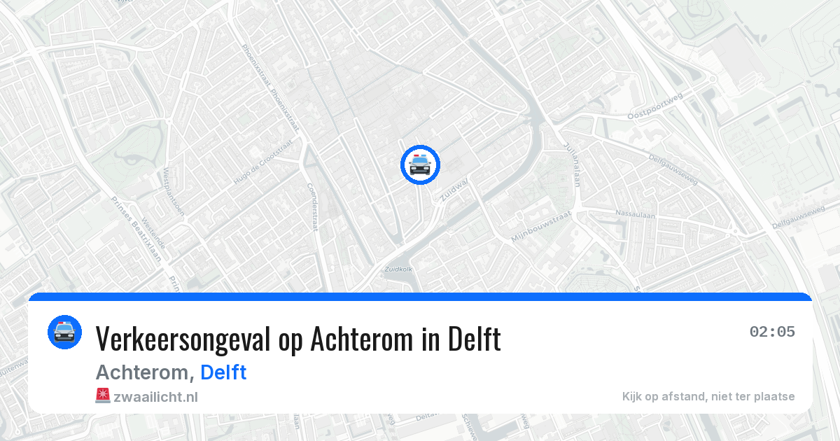 Verkeersongeval op Achterom in Delft — 26 mei 2026