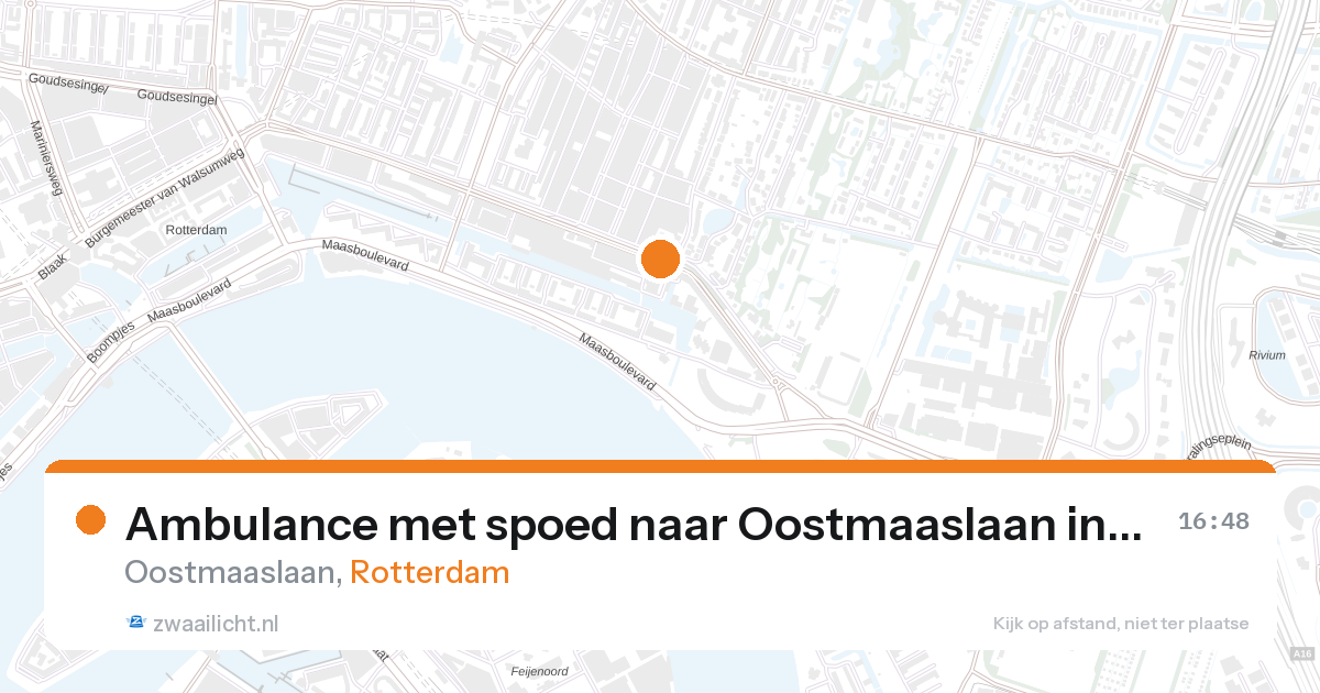 Ambulance met spoed naar Oostmaaslaan in Rotterdam — 27 aug 2026
