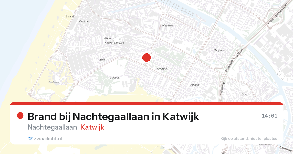 Brand bij Nachtegaallaan in Katwijk — 14 apr 2026
