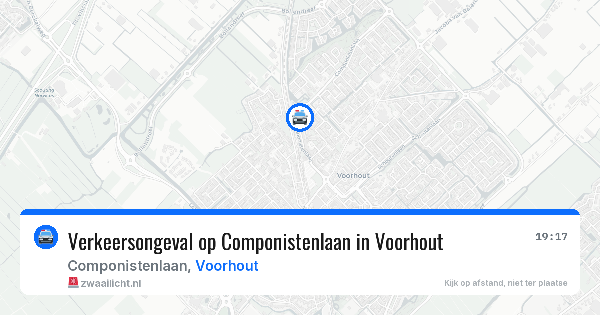 Verkeersongeval op Componistenlaan in Voorhout — 15 mrt 2026