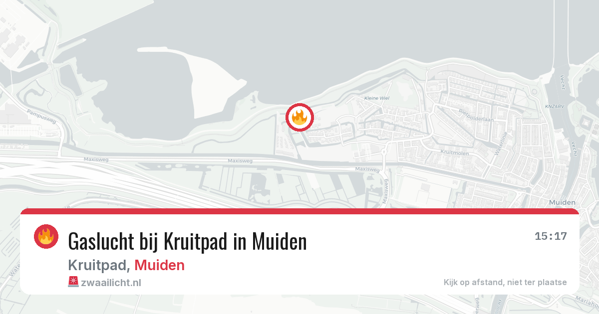 Gaslucht bij Kruitpad in Muiden — 3 aug 2026