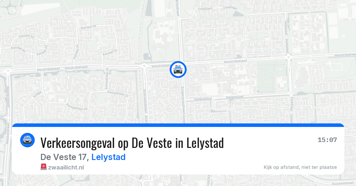 Verkeersongeval op De Veste in Lelystad — 20 jun 2026