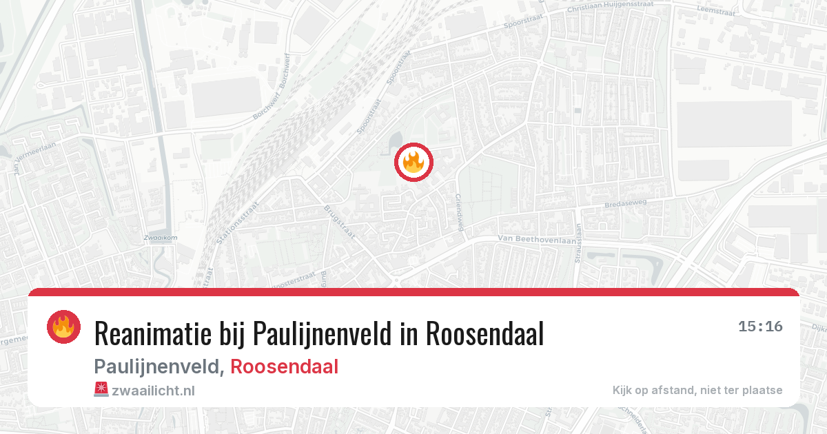 Reanimatie bij Paulijnenveld in Roosendaal — 24 mei 2026