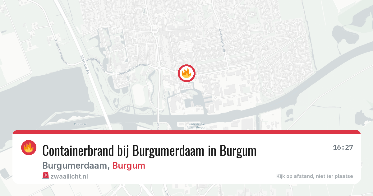 Containerbrand bij Burgumerdaam in Burgum — 3 jun 2026