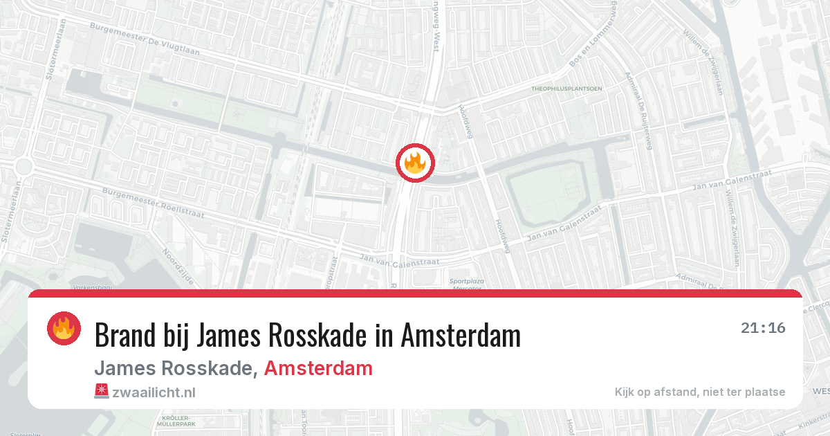 Brand bij James Rosskade in Amsterdam — 18 jun 2026