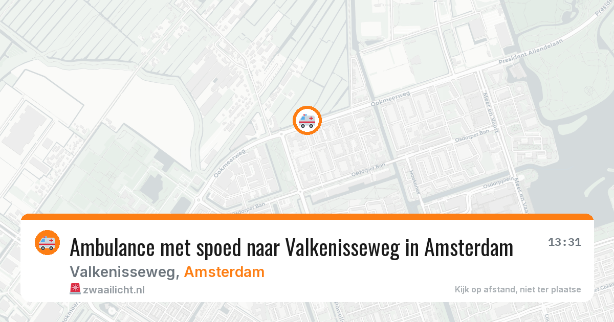 Ambulance met spoed naar Valkenisseweg in Amsterdam — 20 jun 2026