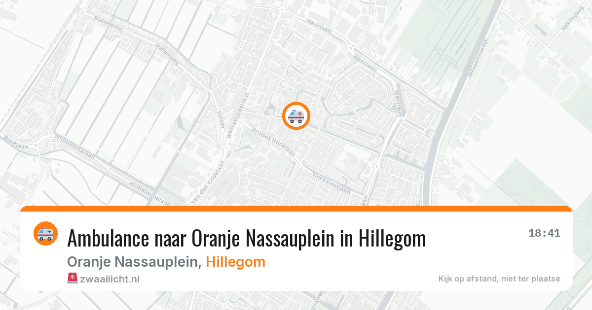 Ambulance naar Oranje Nassauplein in Hillegom — 21 jun 2026