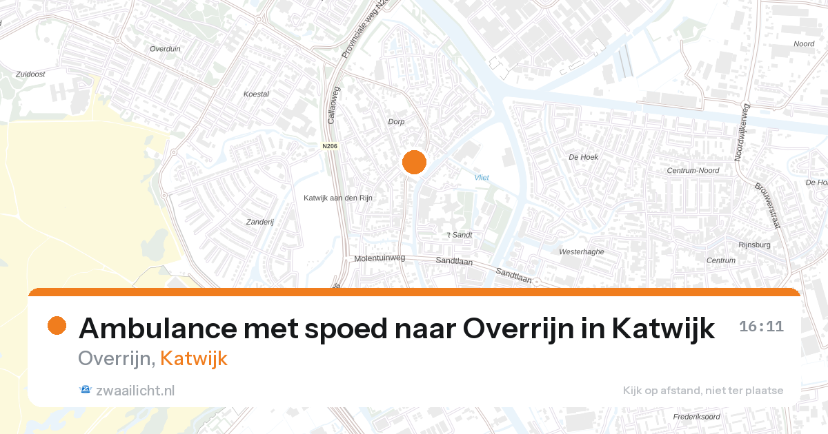 Ambulance met spoed naar Overrijn in Katwijk — 24 mei 2026