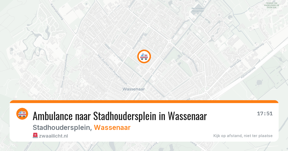 Ambulance naar Stadhoudersplein in Wassenaar — 13 jul 2026
