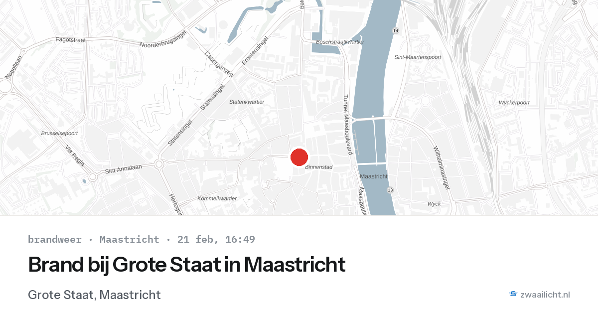 Brand bij Grote Staat in Maastricht — 21 feb 2026