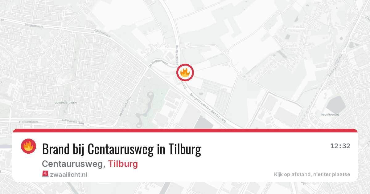 Brand bij Centaurusweg in Tilburg — 30 mei 2026