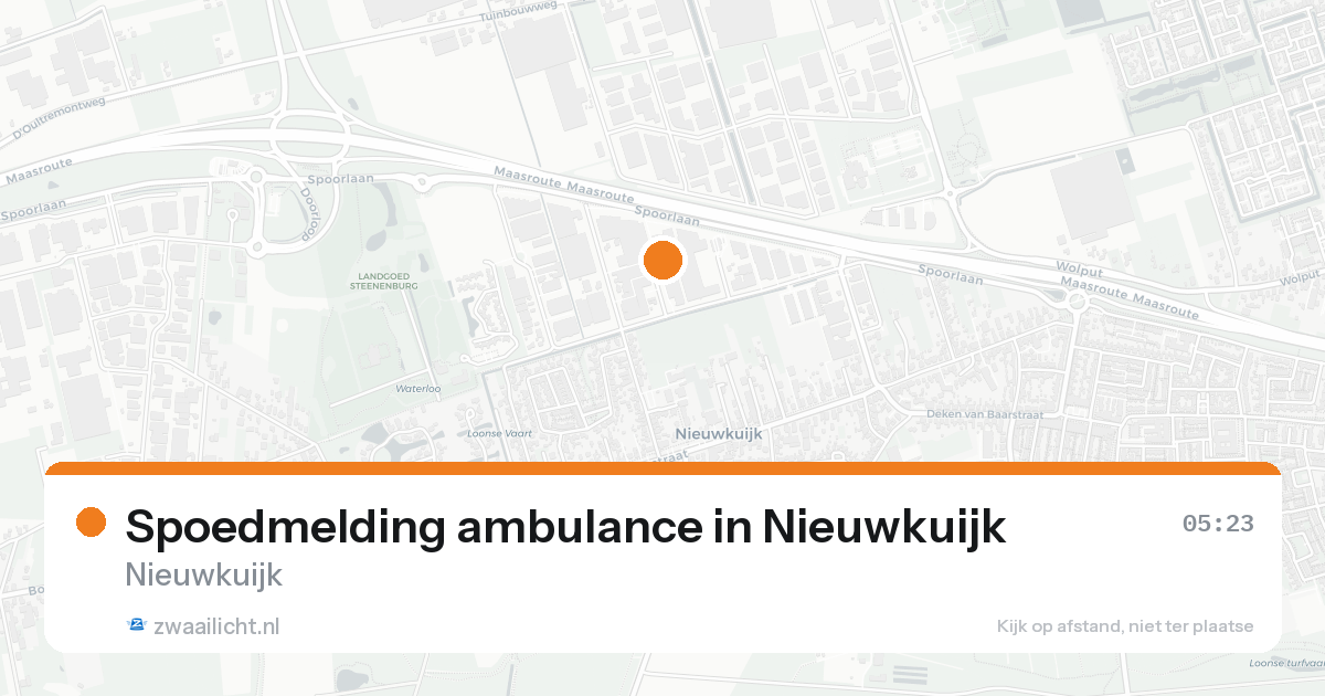 Spoedmelding ambulance in Nieuwkuijk — 16 aug 2026