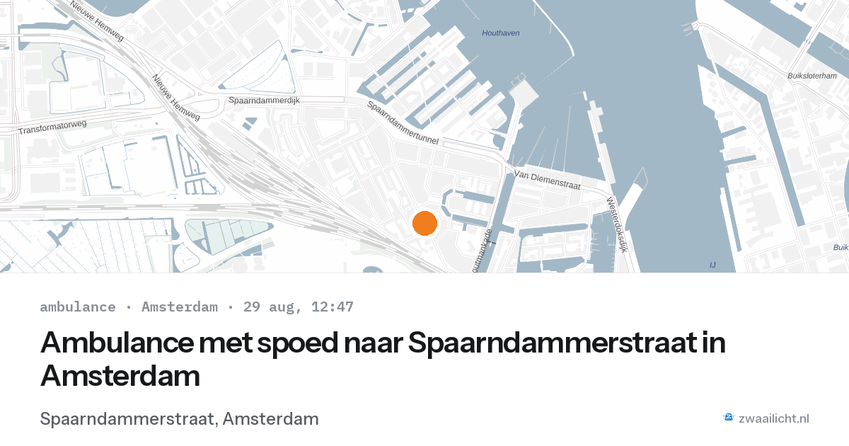 Ambulance met spoed naar Spaarndammerstraat in Amsterdam — 29 aug 2026