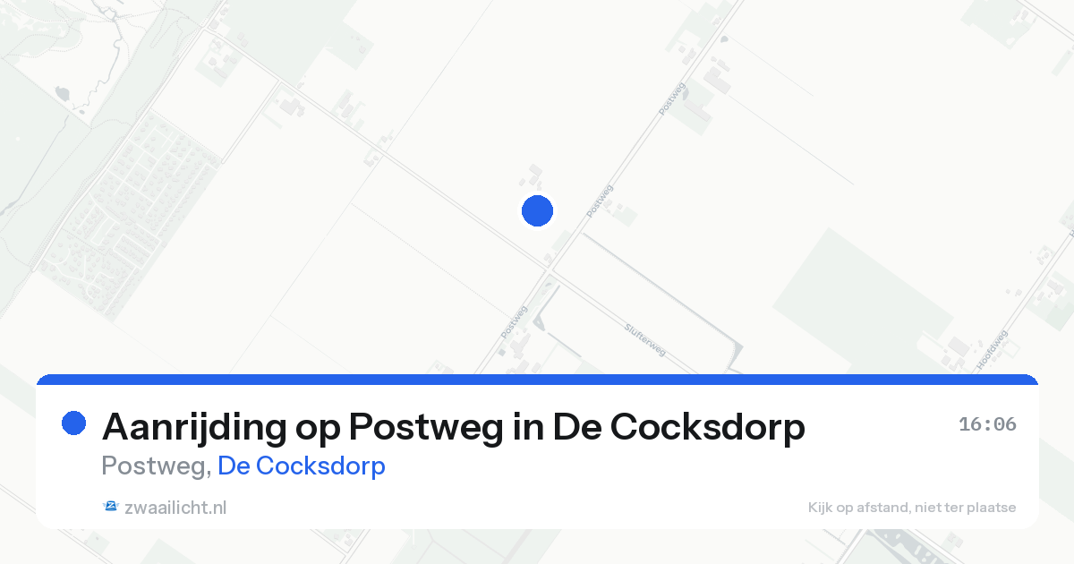 Aanrijding op Postweg in De Cocksdorp — 19 aug 2026